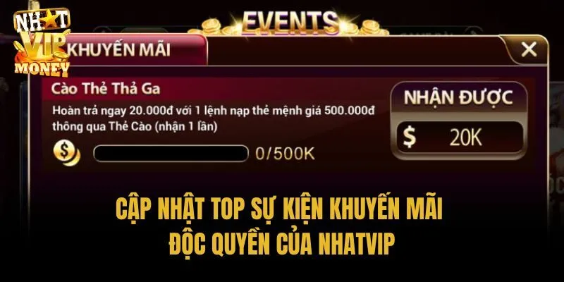 Cập nhật top sự kiện khuyến mãi độc quyền của Nhatvip
